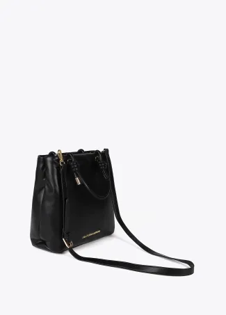 Quilted faux leather bag with round XL studs