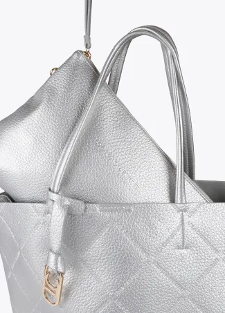 Shopper efecto piel monograma