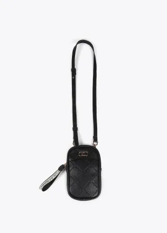 Mobile phone bag with diamond design monogram