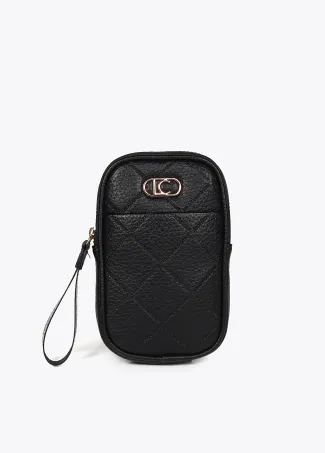 Mobile phone bag with diamond design monogram