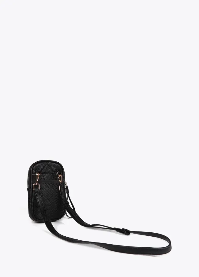 Mobile phone bag with diamond design monogram