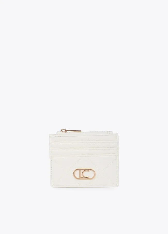 Diamond design monogram card holder