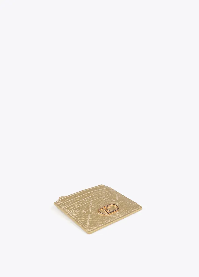 Diamond design monogram card holder