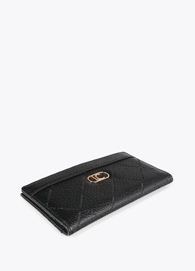 Diamond design monogram wallet