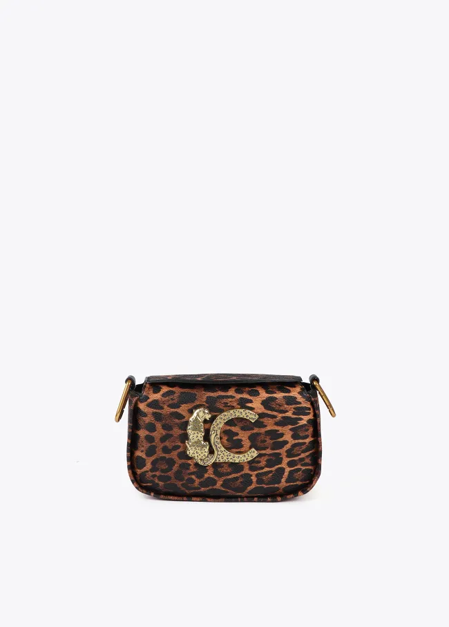 Animal print crossbody bag with leopard LC logo