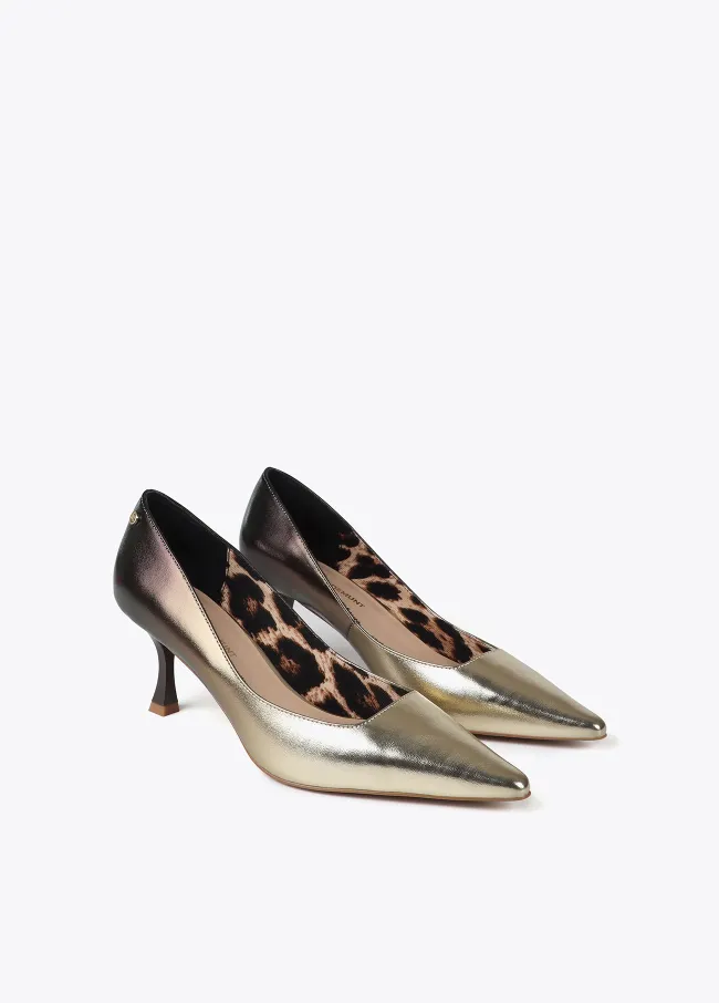 Ombré effect metallic high-heel shoes with...
