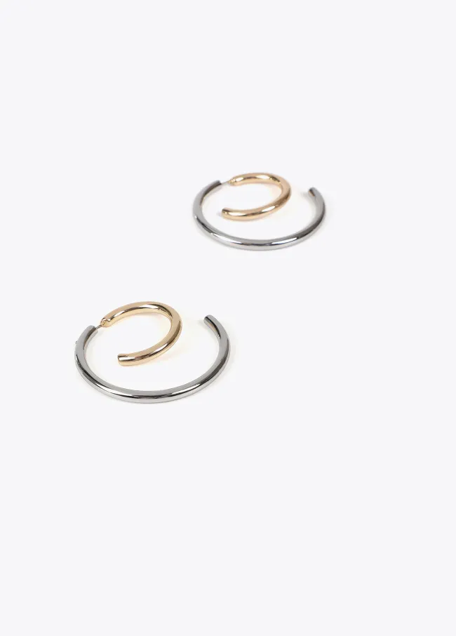 Two-tone spiral earrings