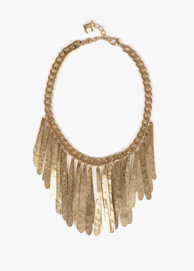 Collar babero flecos metalicos
