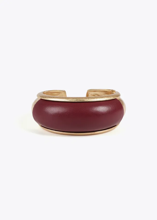 Contrast faux leather bracelet