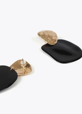 Pendientes dos piezas combinado metal y acrilico