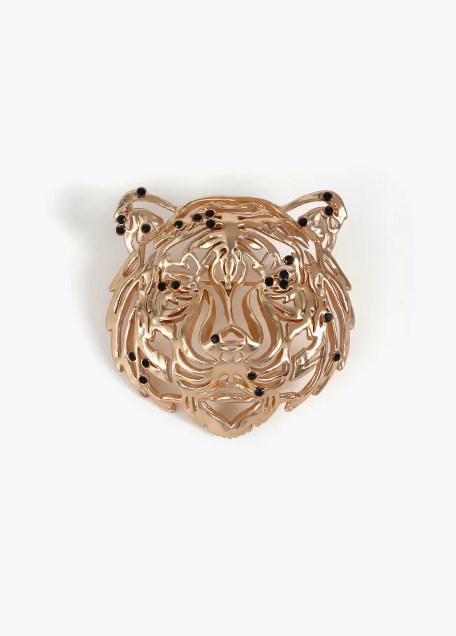Tiger head brooch