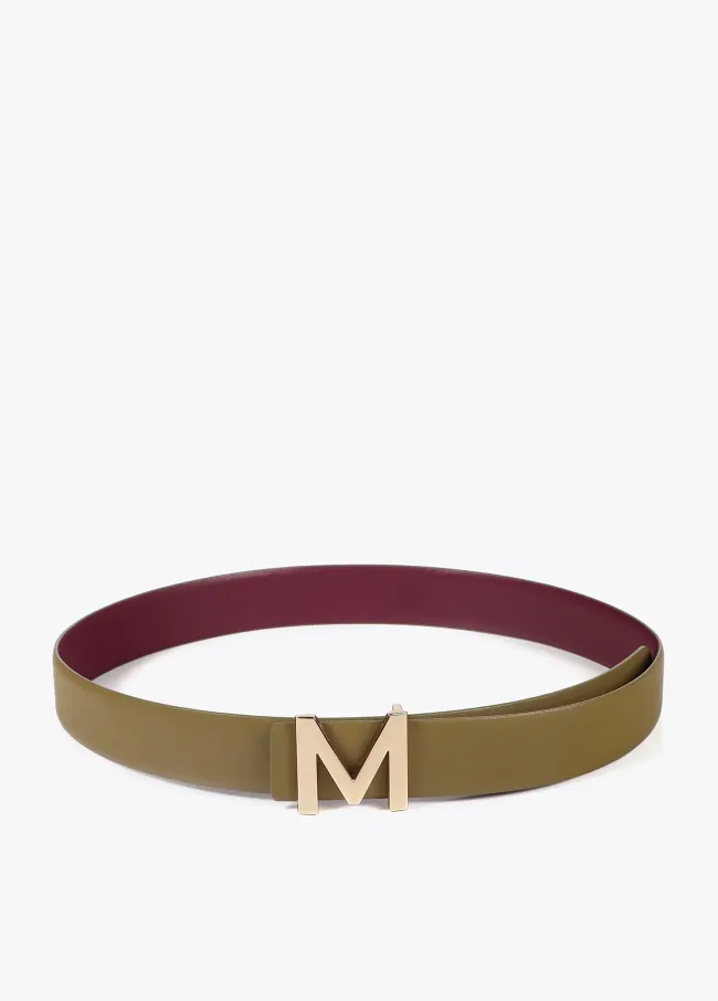 Reversible belt with M buckle