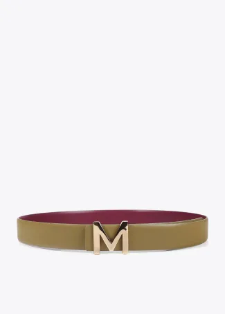 Reversible belt with M buckle