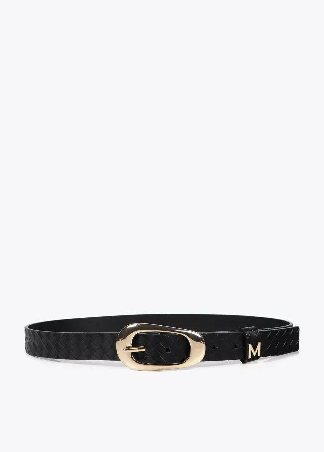 Braided faux leather belt