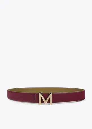 Reversible belt with M buckle