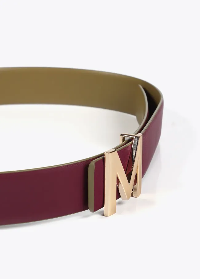 Reversible belt with M buckle