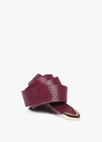 Belt with knot and cutwork logo