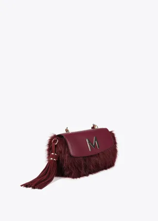 Bandolera pelo con solapa efecto piel