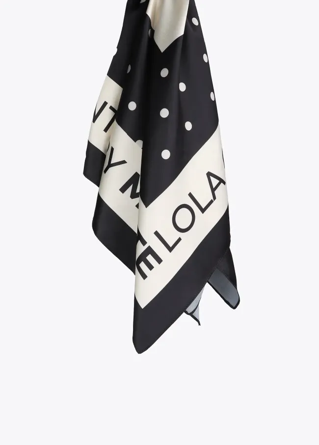 Polka dot print scarf with large M