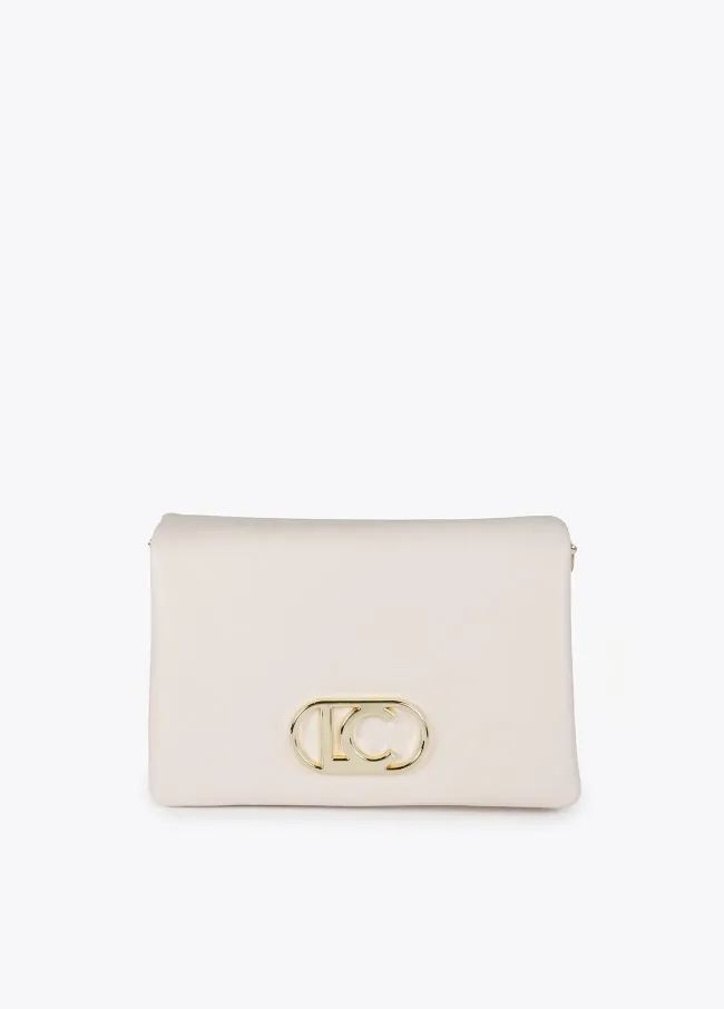 Faux leather crossbody bag with three...