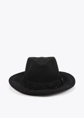 Sombrero fedora  pana  LC leopardo