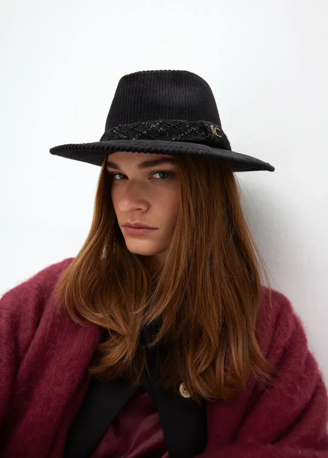 Sombrero fedora  pana  LC leopardo