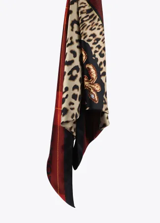 Pañuelo animal print y tartan