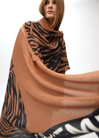 Foular estampado cebra y liso