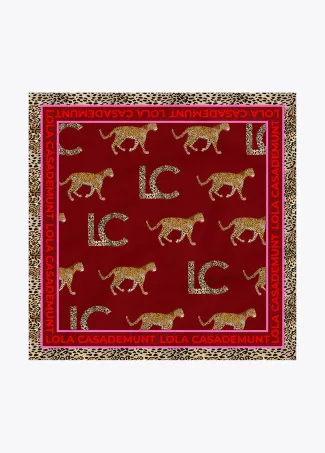 Pañuelo estampado LC y leopardos