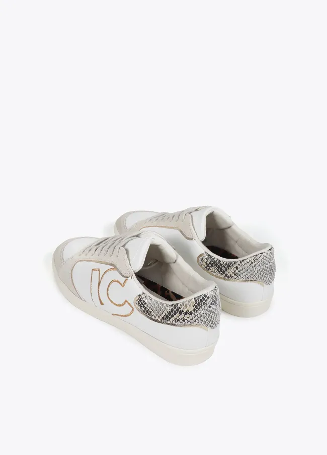 Deportiva con detalles en efecto serpiente y piel