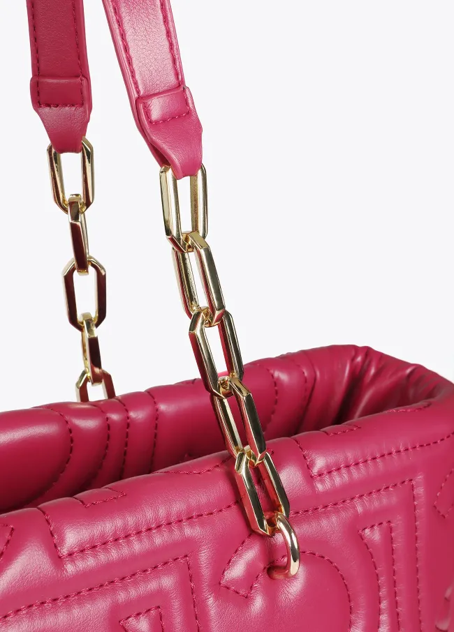 Shopper acolchado logotipado en efecto piel con...