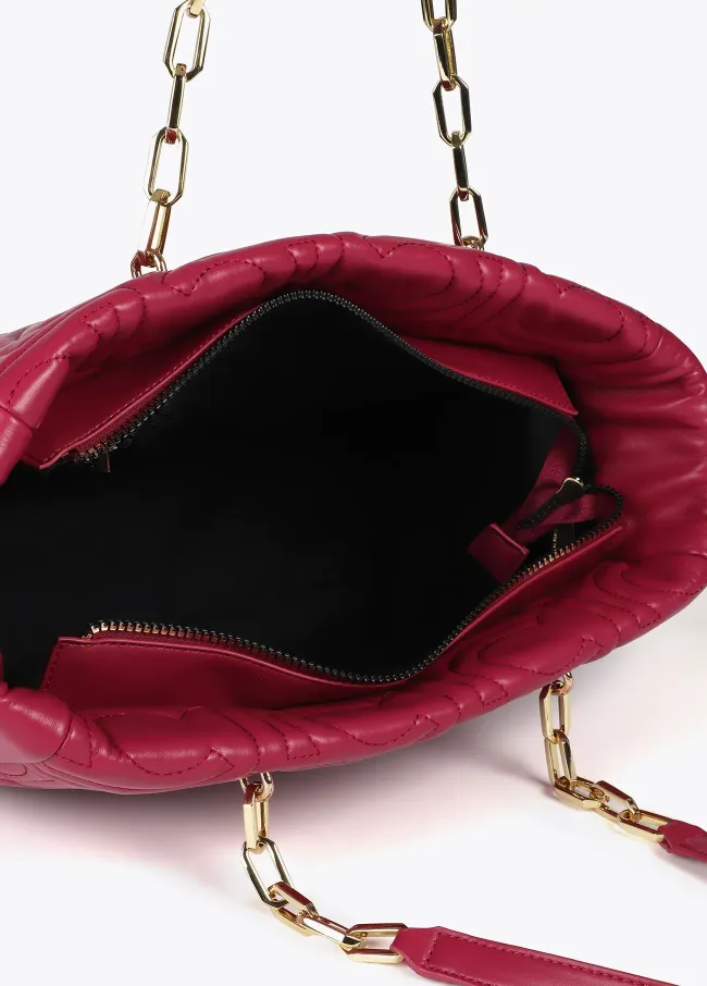 Shopper acolchado logotipado en efecto piel con...