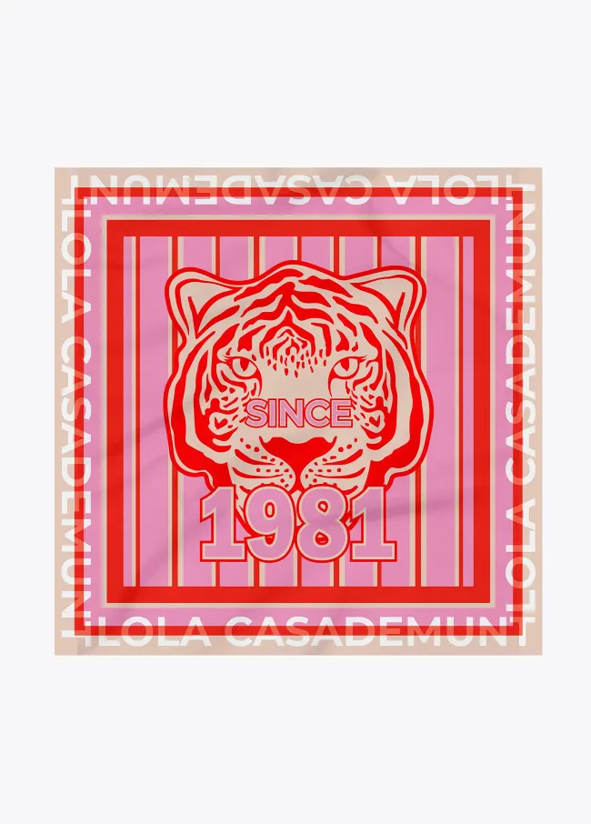 1981 tiger face print scarf