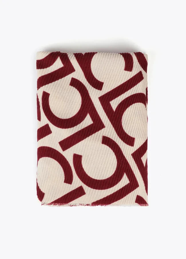 Two-tone pleated LC scarf