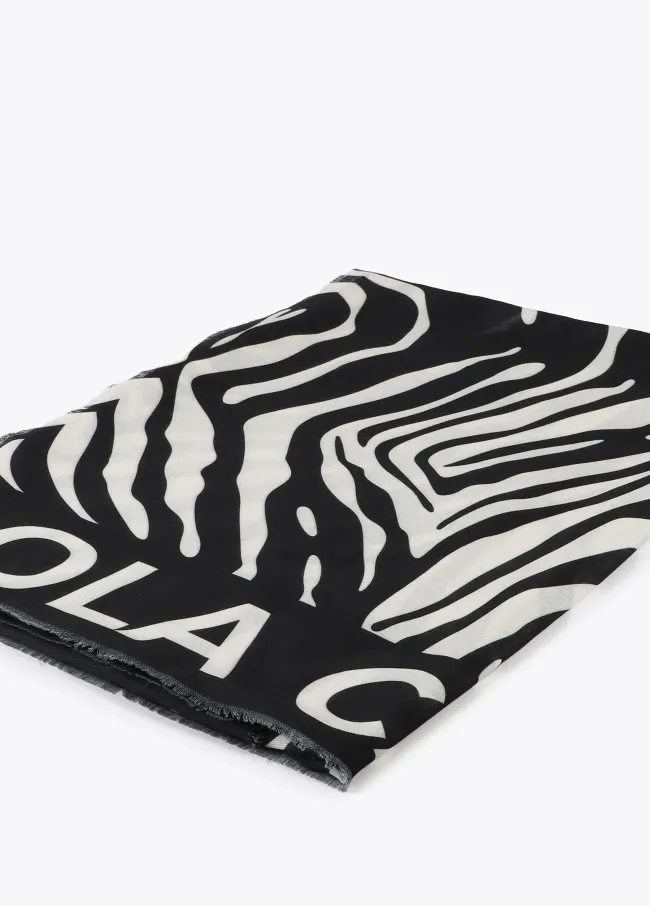 Foular estampado cebra y liso
