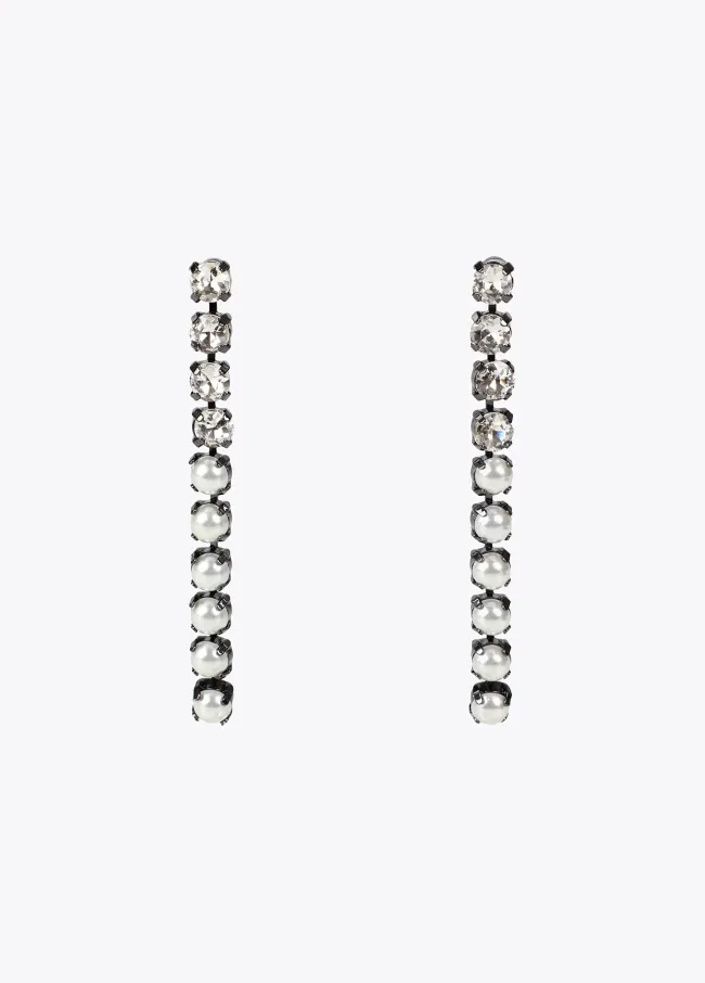 Rhinestone dangle earrings with crystals and...