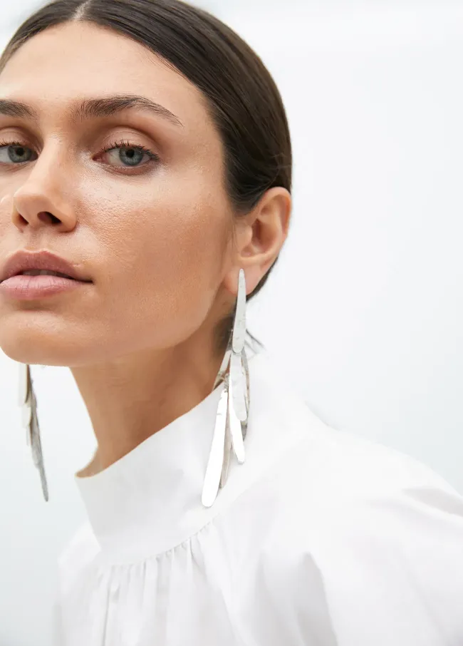 Metallic fringe earrings