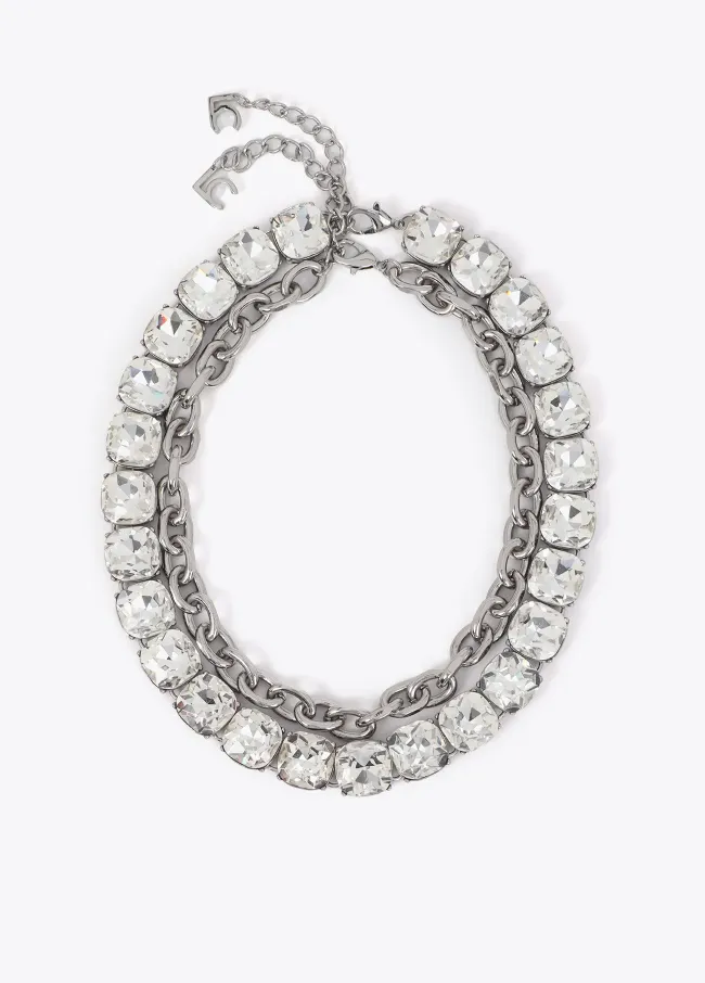 Pack of double short rhinestone and chain...