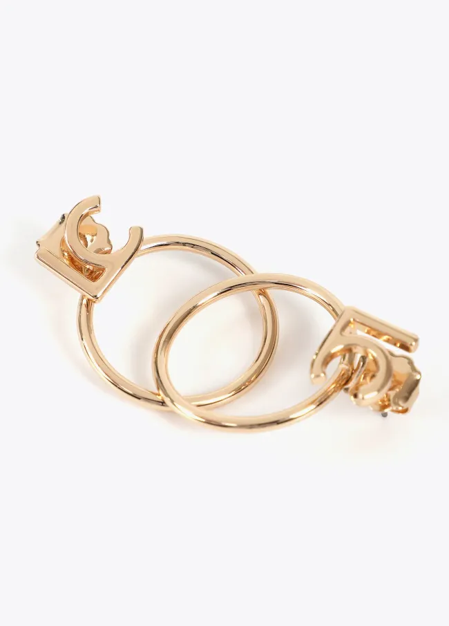 Hoop earrings with front LC