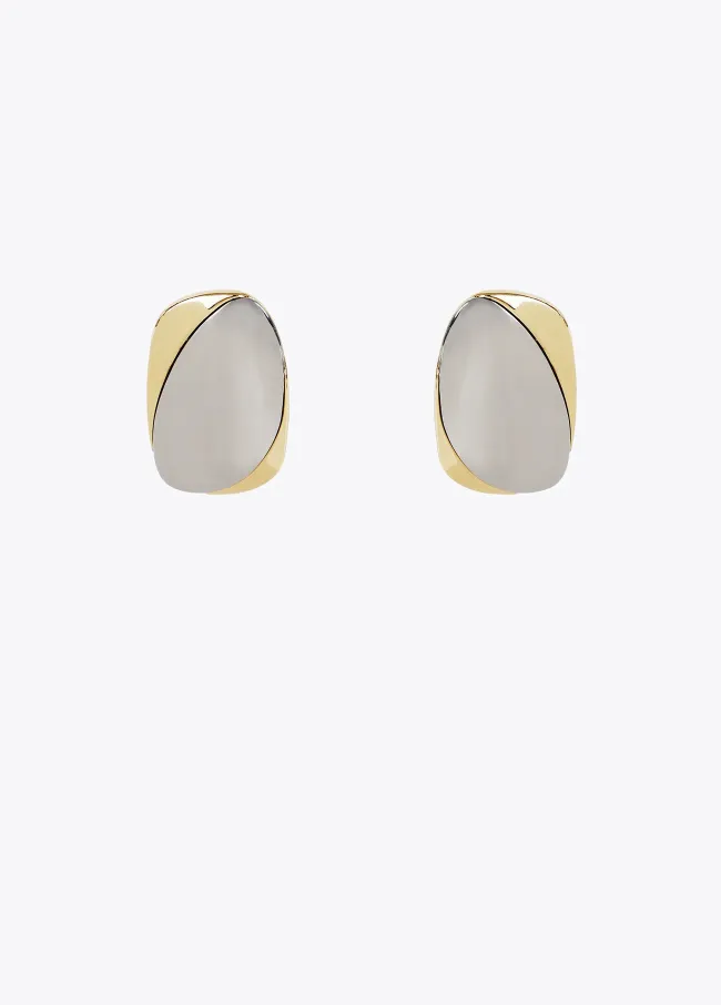 Pendientes grandes combinados metales