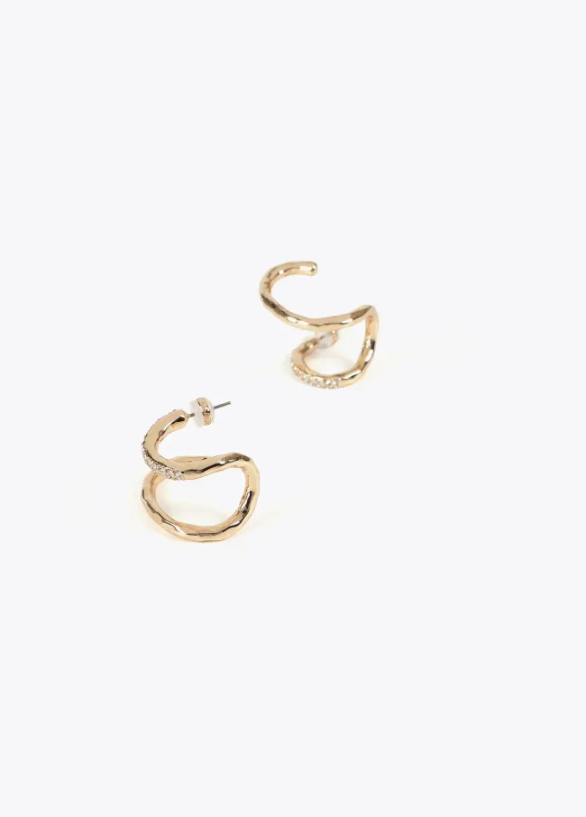 Pendientes efecto piercing combinados joya