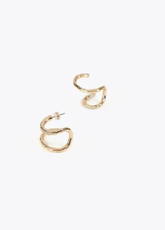 Contrast piercing effect rhinestone earrings