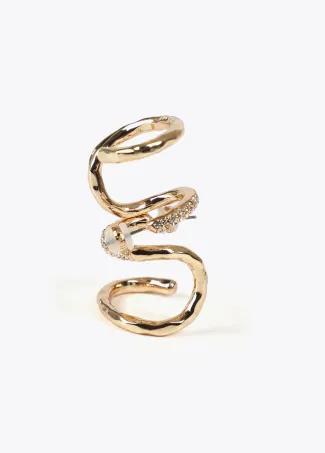 Contrast piercing effect rhinestone earrings