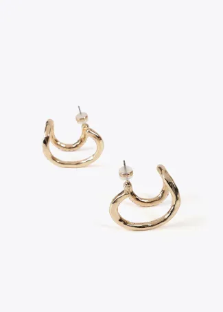 Contrast piercing effect rhinestone earrings