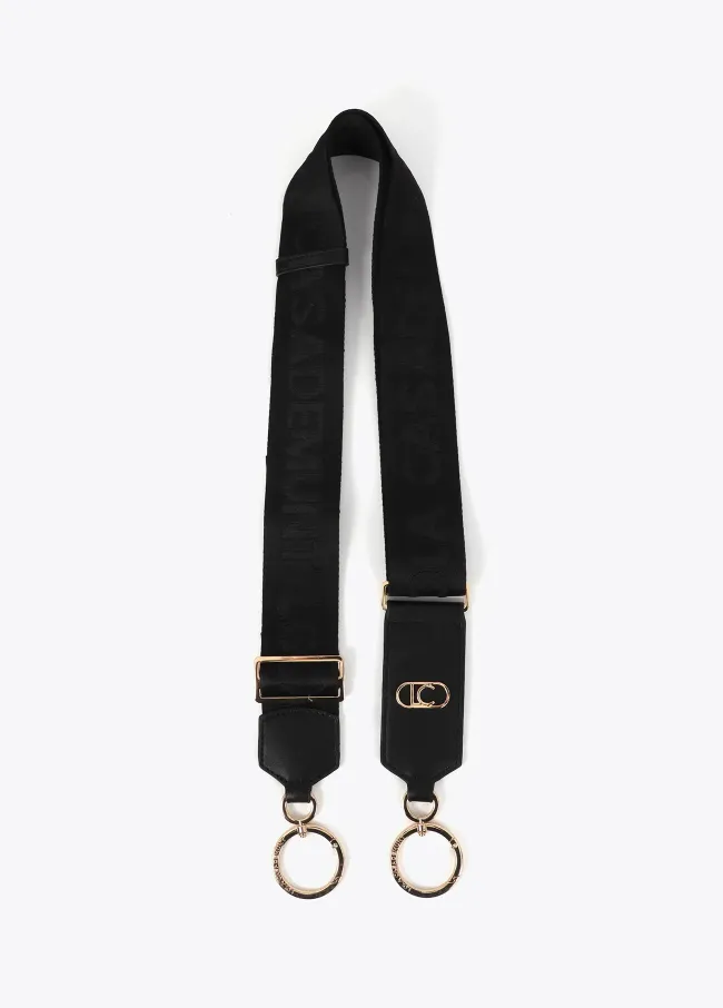 Bag strap with matching logo