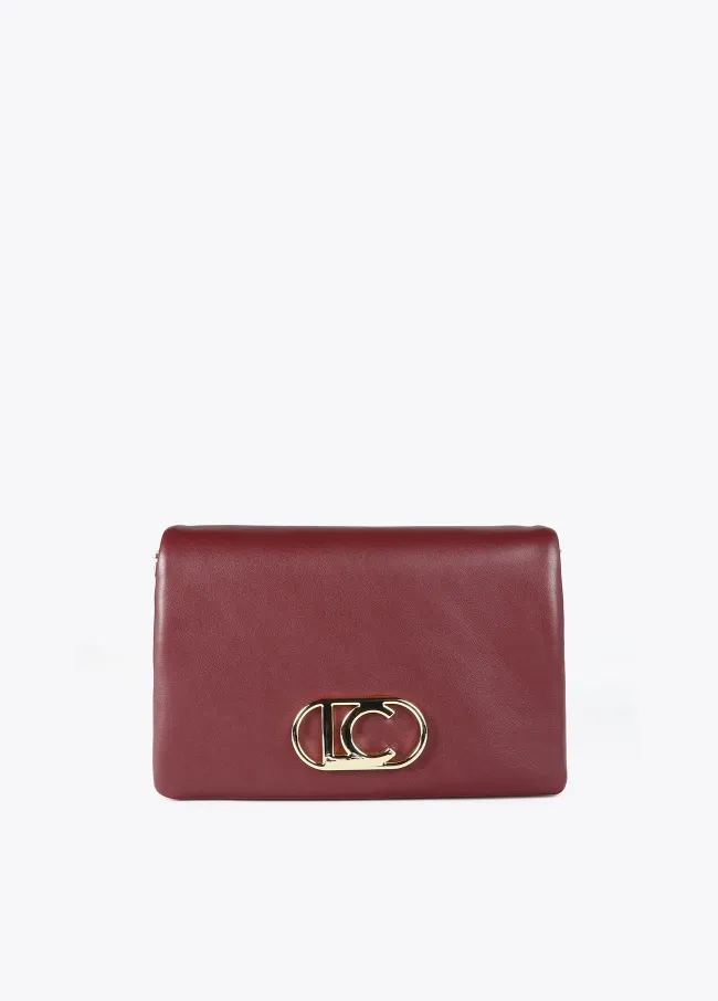 Faux leather crossbody bag with three...
