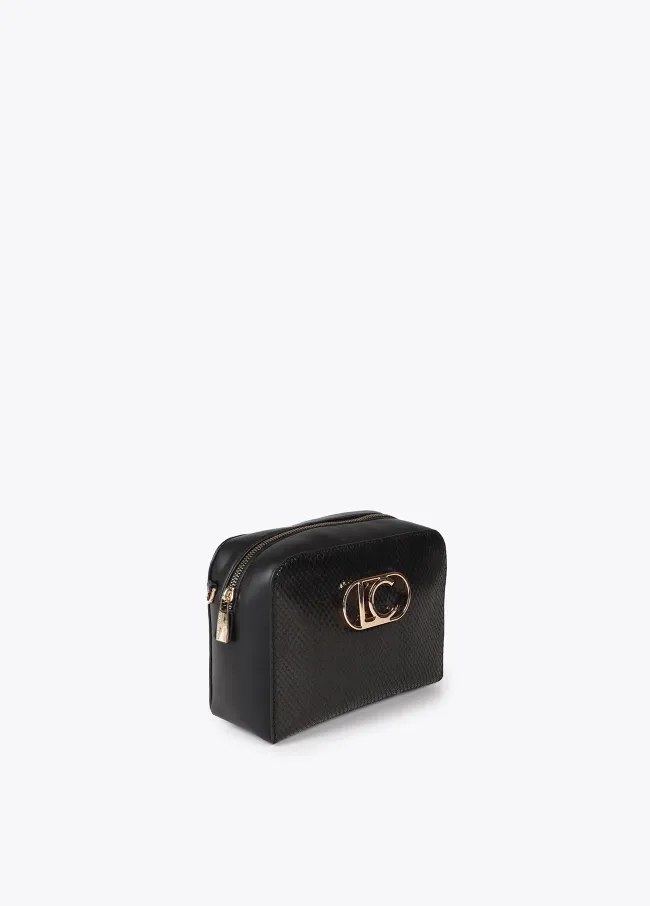 Faux leather snakeskin effect crossbody bag...