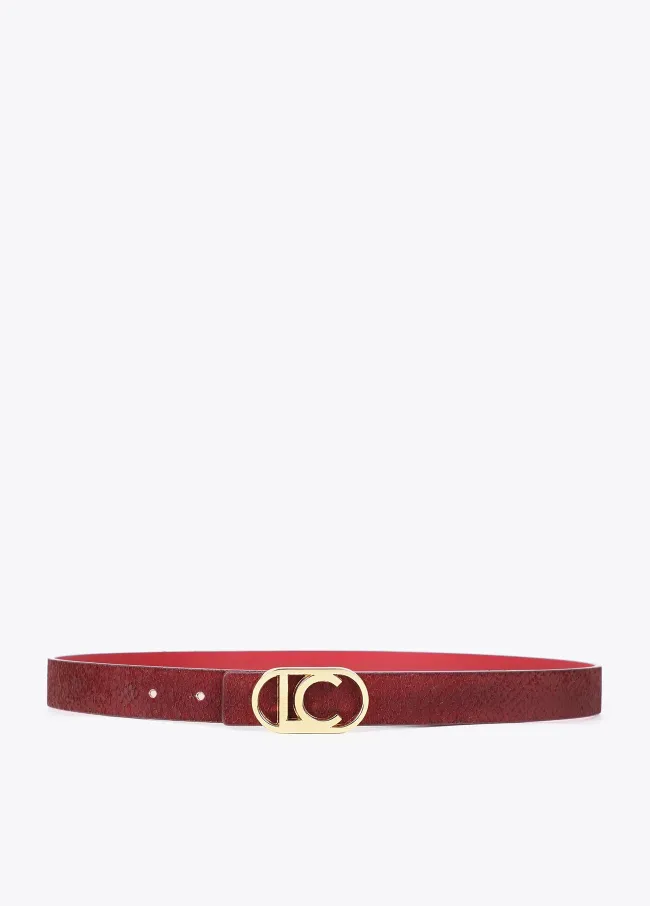 Reversible textured snakeskin effect leather...