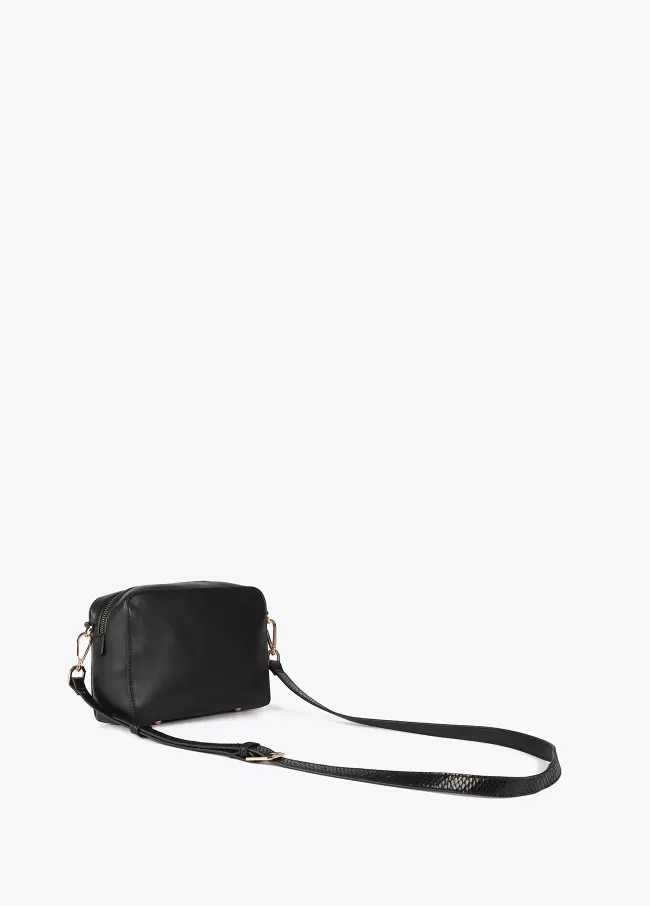 Faux leather snakeskin effect crossbody bag...