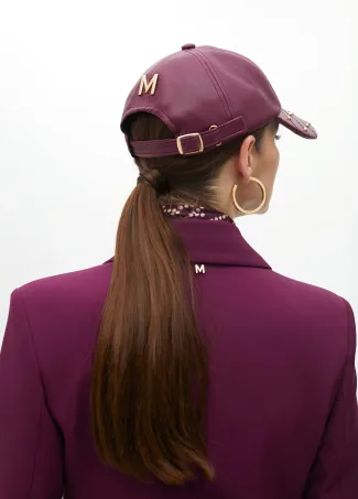 Leather-effect cap with stud detail
